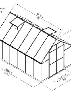 Canopia® By Palram Essence™ Greenhouse, 8' X 12' 27 Canopia® By Palram Essence™ Greenhouse, 8' X 12' -Gardening Supplies 8591356 18V jpg