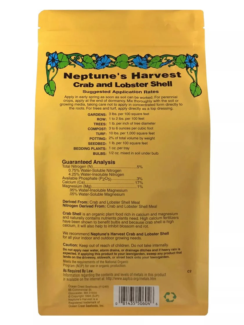 Neptune's Harvest Crab & Lobster Shell Plant Food, 4 Pound 4 Neptune's Harvest Crab & Lobster Shell Plant Food, 4 Pound - Image 2