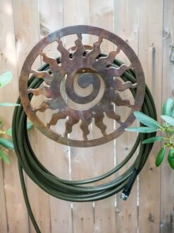 New Arrival 3 Rustic Sun Wall-Mount Garden Hose Hanger