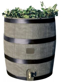 Round Rain Barrel With Planter, 35 Gallons 14 Round Rain Barrel With Planter, 35 Gallons -Gardening Supplies 8612856BK 08V tif