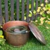 Hammered Copper Hose Pot With Lid 2 Hammered Copper Hose Pot With Lid -Gardening Supplies 8613311 0102 hammered copper hose pot with lid